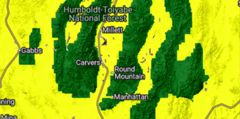 Public Lands map layer preview